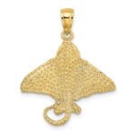 14K Textured Spotted Eagle Ray Charm