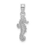 14K White Gold 3-D Mini Seahorse Charm