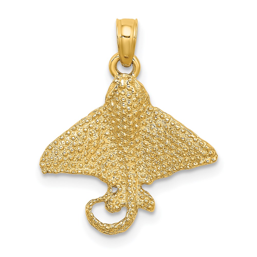 K7487.jpg 14K Textured Spotted Eagle Ray Charm - Image 1