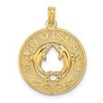 14K MARCO ISLAND Circle with Dolphins Charm