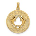 14K SARASOTA with Dolphins Circle Charm
