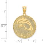 14K JAMAICA and Dolphins Disk Charm - Image 3