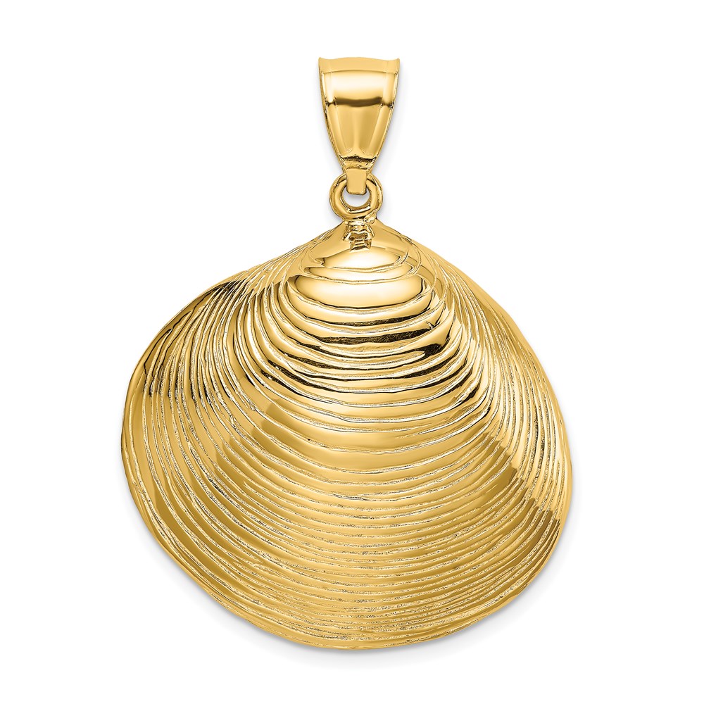 K7529.jpg 14K Large Textured Clam Shell Charm - Image 1