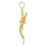 14K Large 3-D Polished and Textured Jumping Sailfish Charm - Image 2