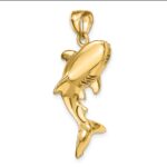 14K 3-D Polished Shark Charm - Image 3