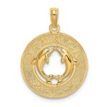 14K JAMAICA with Dolphins Circle Charm