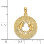 14K JAMAICA with Dolphins Circle Charm - Image 3