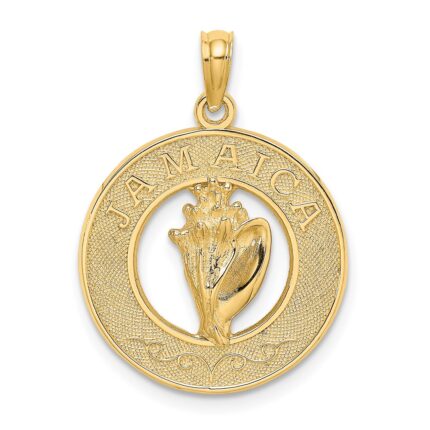 14K JAMAICA Circle with Conch Shell Charm
