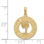 14K SAINT AUGUSTINE with Palm Tree Circle Charm - Image 3