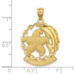 14K FLORIDA Starfish and Dolphin Wave Charm - Image 3