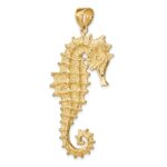 14K Large Textured 3-D Seahorse Charm - Image 5