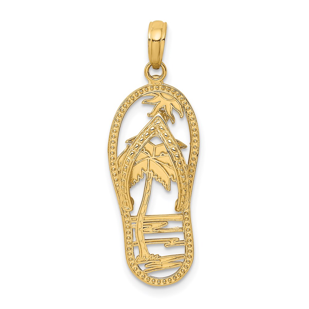K7613.jpg 14K Palm Tree Flip Flop Charm - Image 1