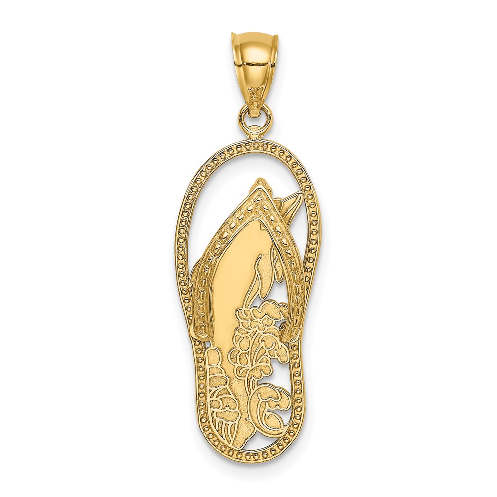 K7614.jpg 14K Polished Dolphin Flip-Flop Charm - Image 1