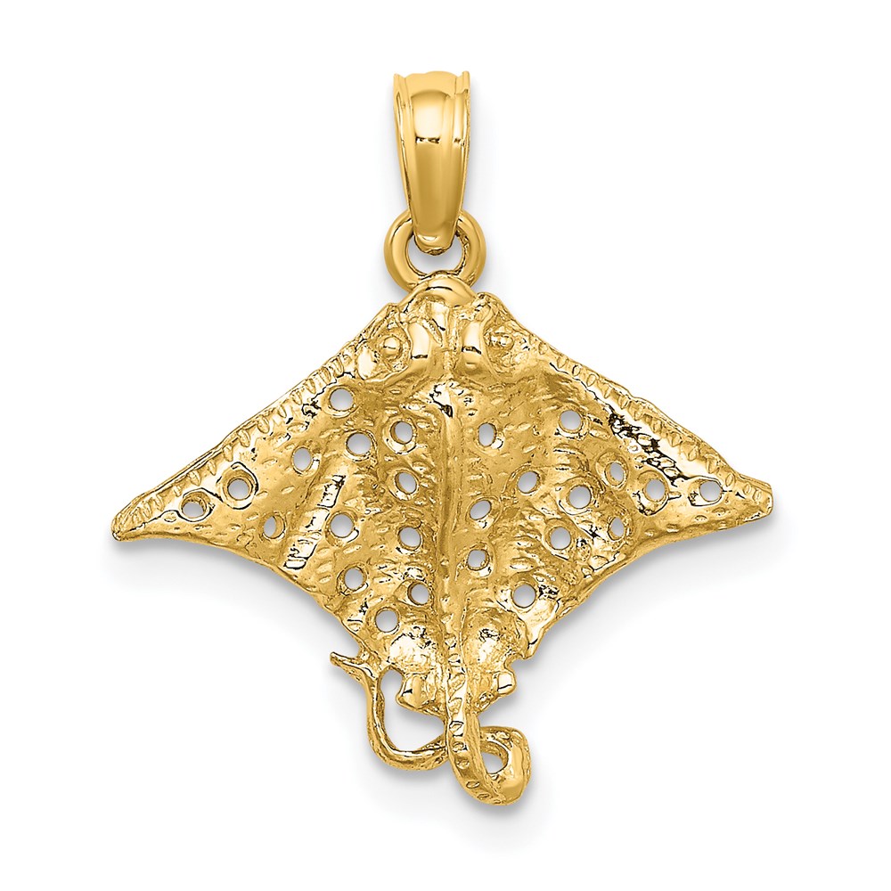 K7623.jpg 14K Spotted Eagle Ray with Holes Charm - Image 1
