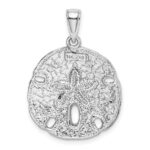 14K White Gold Polished Sand Dollar Charm - Image 4