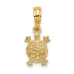 14K Mini Land Turtle Charm