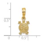 14K Mini Land Turtle Charm - Image 3
