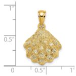 14K Textured Oyster Shell Charm - Image 3