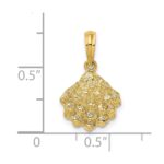 14K Textured Oyster Shell Charm - Image 3