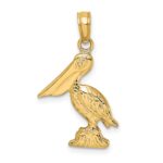 14K 3-D Pelican Standing Charm