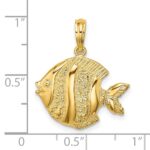 14K Polished  Textured Butterfly Fish Charm - Image 3