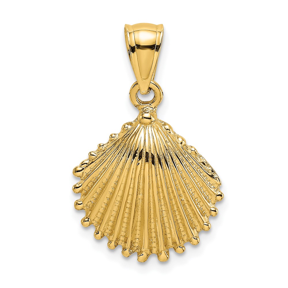K7683.jpg 14K Textured Scallop Shell Charm - Image 1