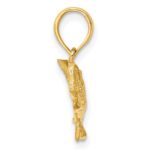 14K 2-D Bass Fish with Tail Up Charm - Image 2