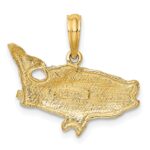 14K 2-D Bass Fish with Tail Up Charm - Image 4
