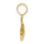 14K 2-D  Engraved Striped Humu Humu Fish Charm - Image 2