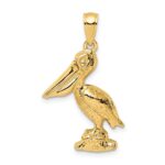 14K 3-D Large Standing Pelican with Moveable Mouth Charm - Image 4