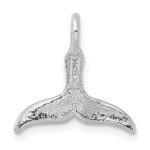 14K White Gold Small 3-D Polished Whale Tail Chain Slide - Image 3