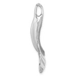 14K White Gold 3-D Polished Whale Tail Chain Slide - Image 2