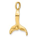 14K 3-D Polished Whale Tail Charm - Image 5
