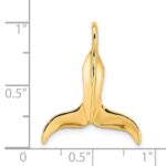 14K 3-D Polished Whale Tail Charm - Image 3
