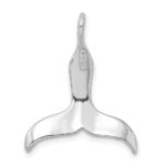 14K White Gold 3-D Polished Whale Tail Charm - Image 3