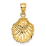 14K Polished 2-D Scallop Shell Charm - Image 4