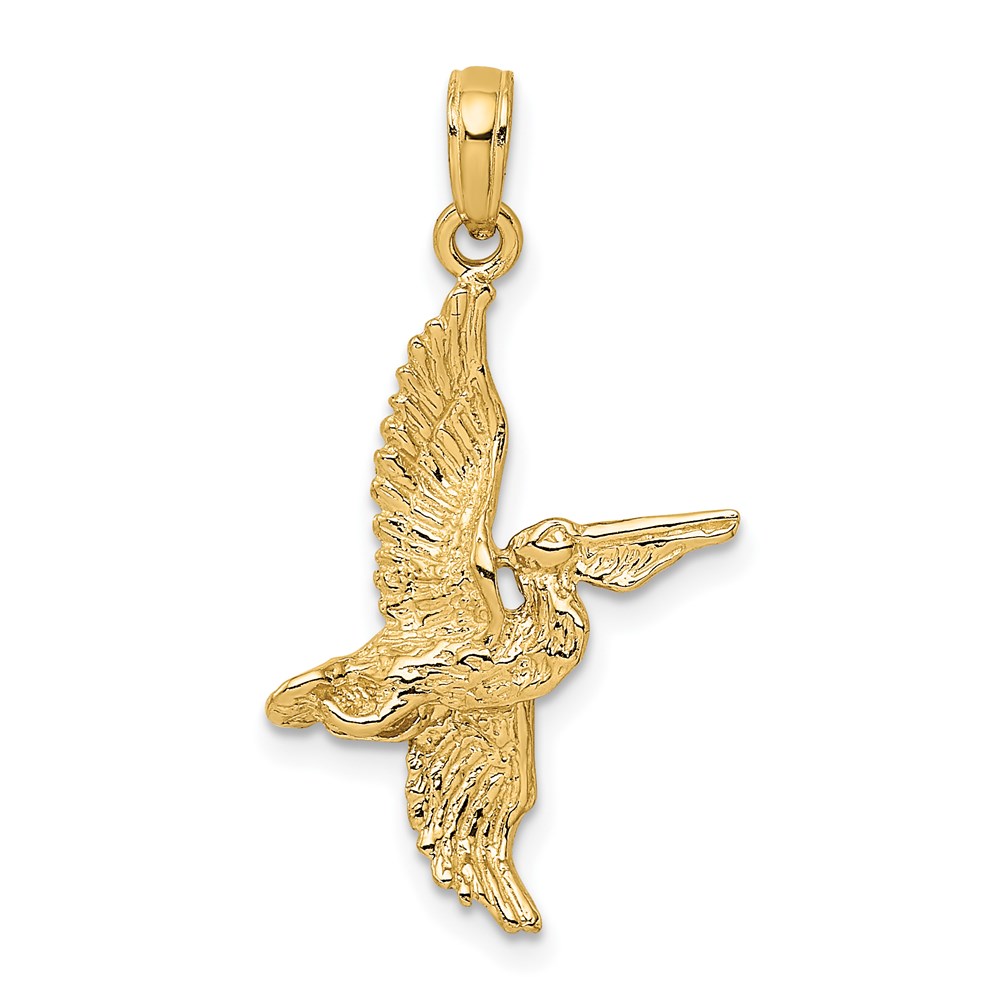 K7784.jpg 14K 3-D Pelican Flying Charm - Image 1
