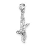 14K White Gold 3-D Pelican Flying Charm - Image 4