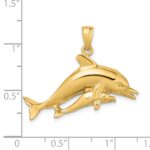 14K 2-D Two Swimming Dolphins Charm - Image 3