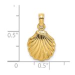 14K Polished Scallop Shell Charm - Image 3