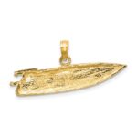 14K 2-D Textured Speed Boat Charm - Image 4