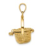 14K 3-D Nantucket Basket with Moveable Lid and Handle Charm - Image 2