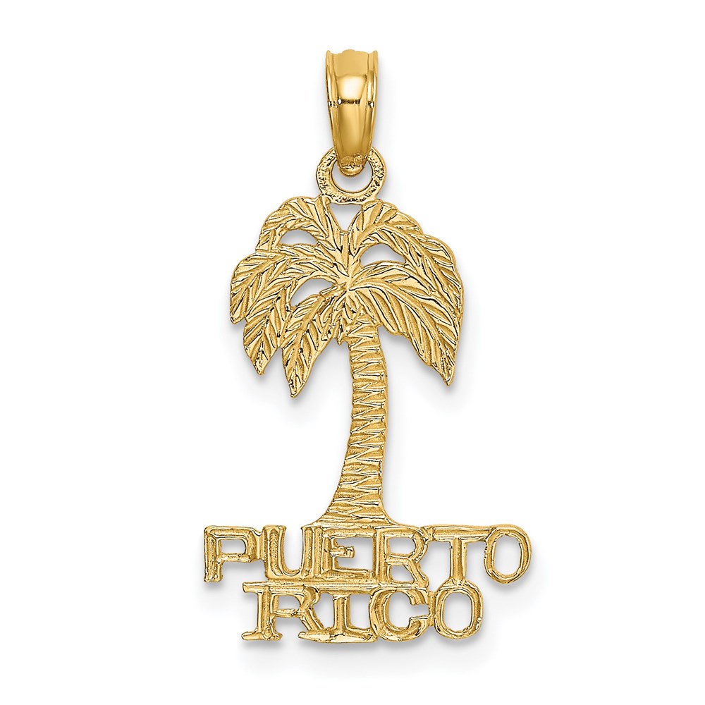 K7817.jpg 14K Flat PUERTO RICO Under Palm Tree Charm - Image 1