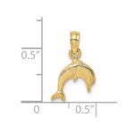 14K Textured Mini Dolphin Jumping Charm - Image 3