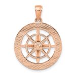 14K Rose Gold Nautical Compass Pendant - Image 3