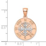 14K Rose and White Gold Medium Nautical Compass Pendant - Image 3