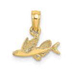 14K Mini Flying Fish Charm