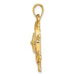 14K Ships Wheel with Nautical Compass Charm - Image 2