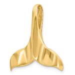 14K Large 3-D Polished with Hidden Bail Whale Tail Omega Slide - Image 5