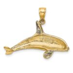 14K 2-D Textured Orca Whale Charm - Image 3